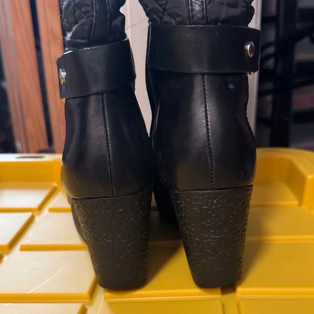 Michael Kors Black Quilted Wedge Boots